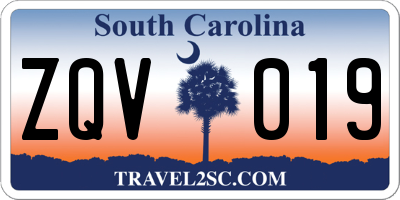 SC license plate ZQV019