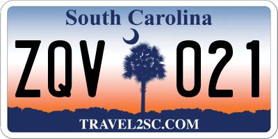 SC license plate ZQV021