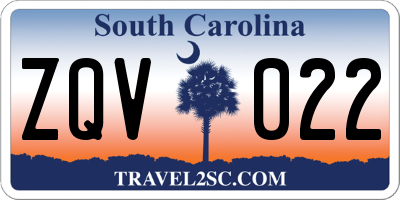 SC license plate ZQV022