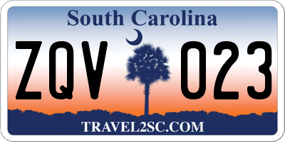 SC license plate ZQV023