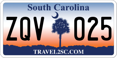 SC license plate ZQV025