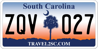 SC license plate ZQV027