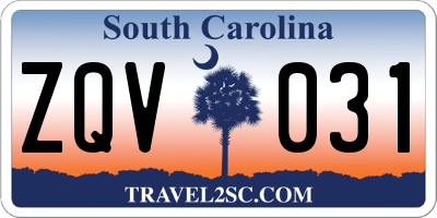 SC license plate ZQV031
