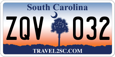 SC license plate ZQV032