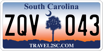 SC license plate ZQV043
