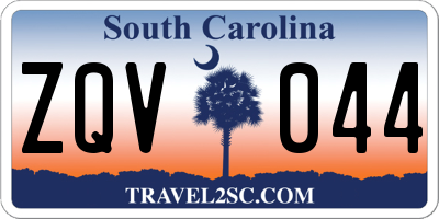 SC license plate ZQV044