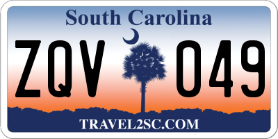 SC license plate ZQV049