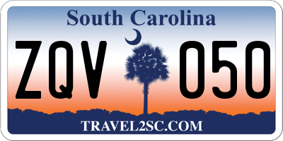 SC license plate ZQV050