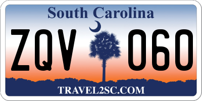 SC license plate ZQV060