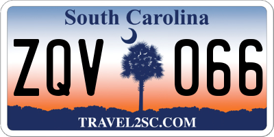 SC license plate ZQV066