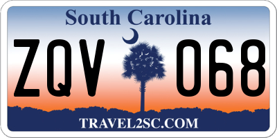 SC license plate ZQV068