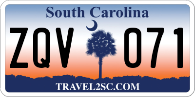 SC license plate ZQV071