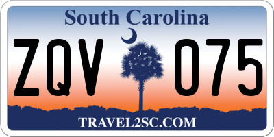SC license plate ZQV075