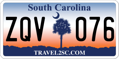 SC license plate ZQV076