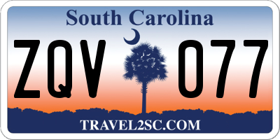 SC license plate ZQV077