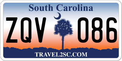 SC license plate ZQV086