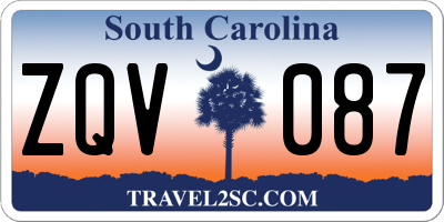 SC license plate ZQV087