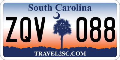 SC license plate ZQV088