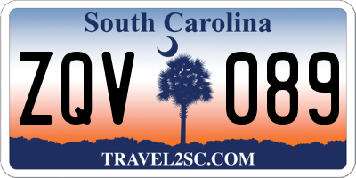 SC license plate ZQV089