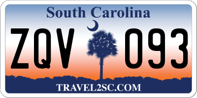 SC license plate ZQV093