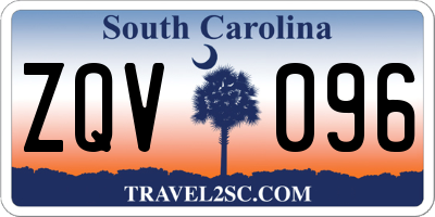 SC license plate ZQV096