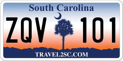SC license plate ZQV101
