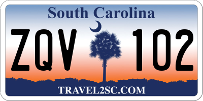 SC license plate ZQV102