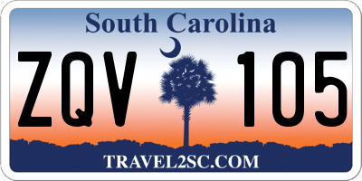 SC license plate ZQV105