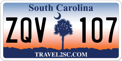 SC license plate ZQV107