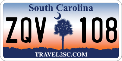 SC license plate ZQV108