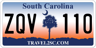 SC license plate ZQV110