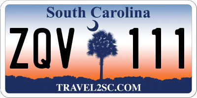 SC license plate ZQV111