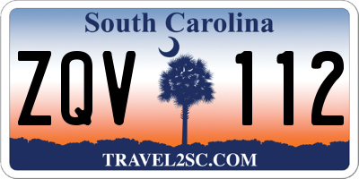 SC license plate ZQV112