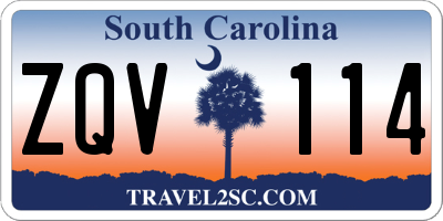 SC license plate ZQV114