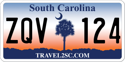 SC license plate ZQV124