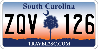 SC license plate ZQV126