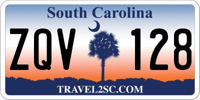 SC license plate ZQV128