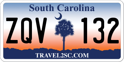 SC license plate ZQV132