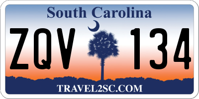 SC license plate ZQV134