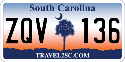 SC license plate ZQV136