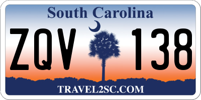 SC license plate ZQV138