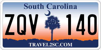 SC license plate ZQV140