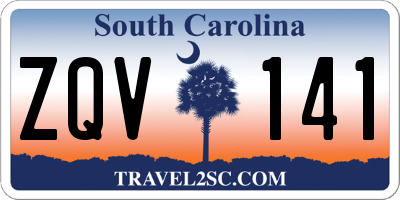 SC license plate ZQV141