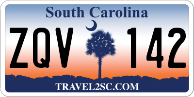 SC license plate ZQV142