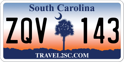 SC license plate ZQV143
