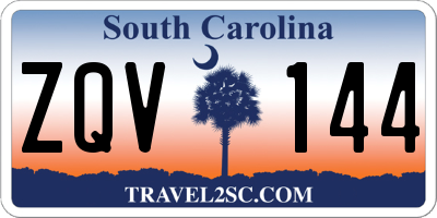 SC license plate ZQV144