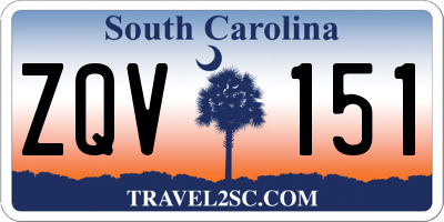 SC license plate ZQV151