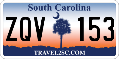SC license plate ZQV153