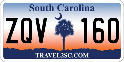 SC license plate ZQV160