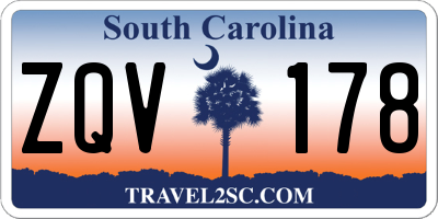 SC license plate ZQV178